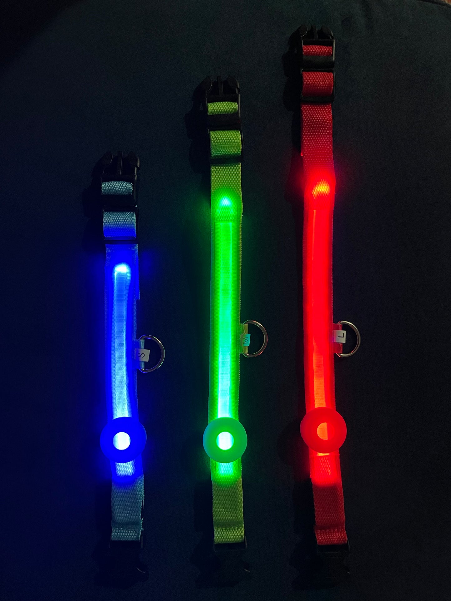 Light up pet collars with AirTag holder by Lumipawz